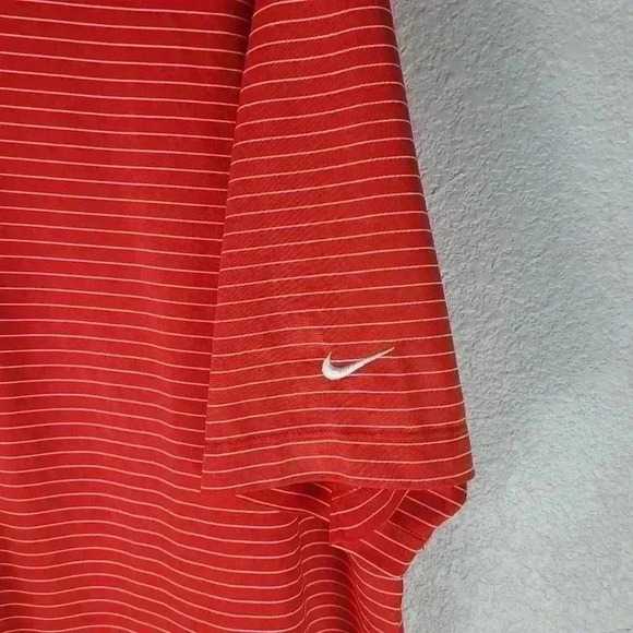 Lot Of 2 Nike Golf Shirt Mens 2XL Polo Dri Fit Standard Striped Grey Red - Picture 5 of 11